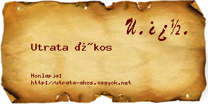 Utrata Ákos névjegykártya